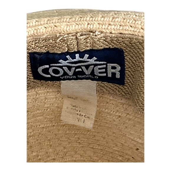 Cov-Ver Your World Straw Fedora Hat with Multicolor Stripe Band - Picture 3 of 5